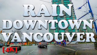 HEAVY RAIN Downtown Vancouver, Canada | Driving Tour | November 2021