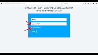 Tutorial javascript how to make show hide password
