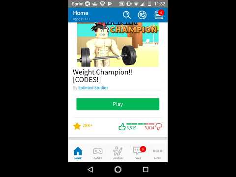 Wight Champion Codes On Roblox Youtube - roblox weight champion codes 2020