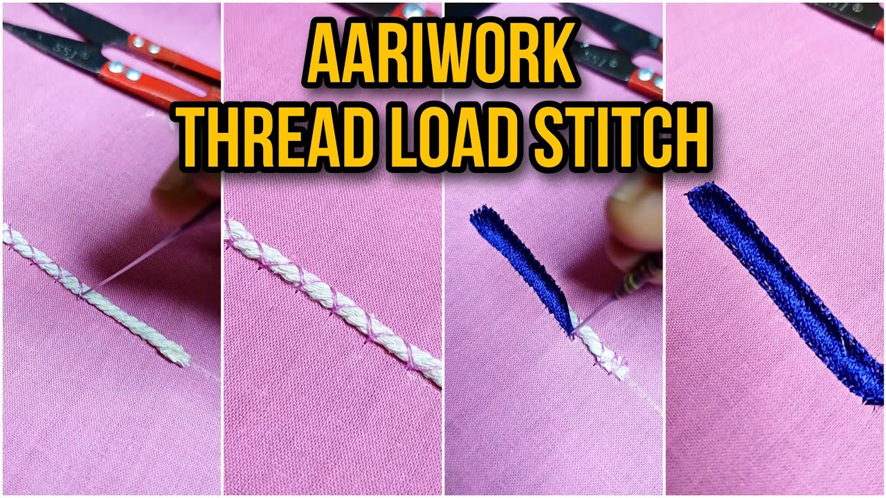 Thread load stitch in aariwork | embossed work for beginners | thread ...