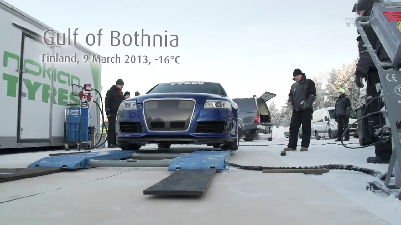 The digital tire gauge HIPREMA 3 used in the Nokian fastest car on ice !!