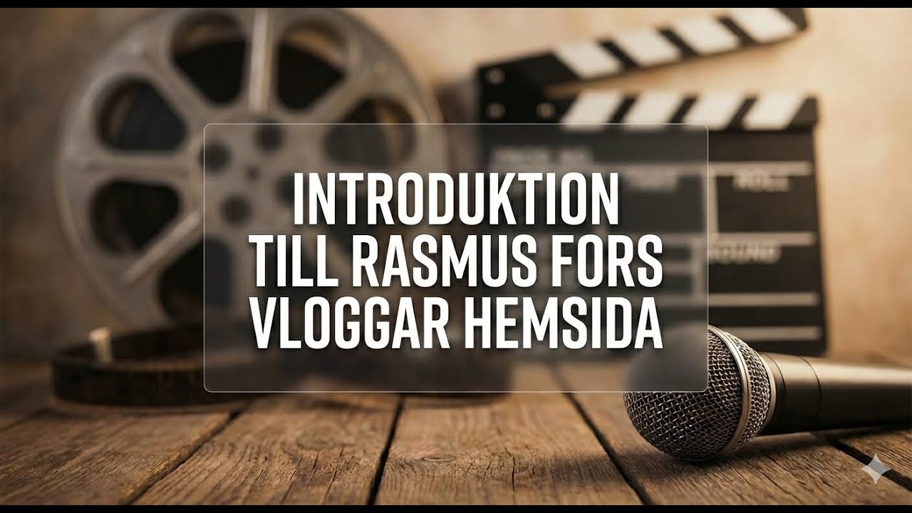 introduktions video Till min Hemsida (Rasmus Fors Vloggar)