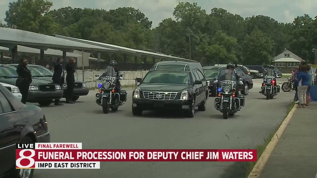 Funeral procession for Deputy Chief Waters goes by IMPD East District