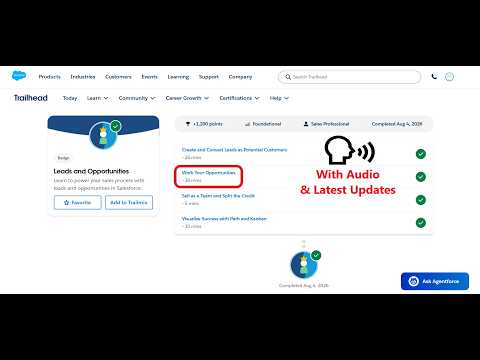 Work Your Opportunities | Leads and Opportunities | Trailhead | Salesforce | Virtual Internship