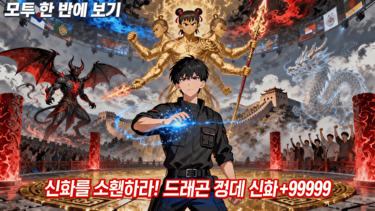 【FULL】세계 최초 공개!🔥신들의 투기장 참가자로 시작하여, 신화 속 영웅들을 소환하여 용의 왕국에 영원한 번영을 가져오겠습니다! #웹툰