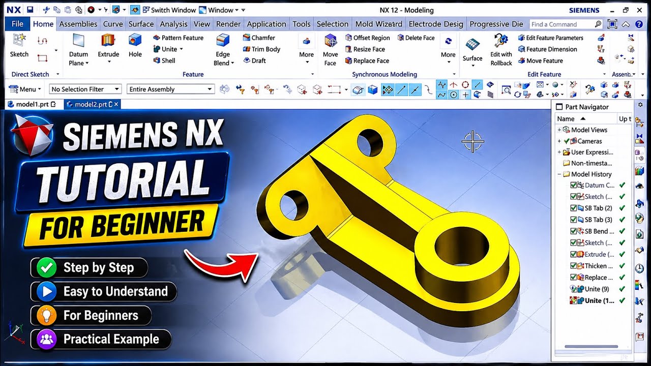 Nx Simple Program List Siemens NX Tutorial For Beginners | Basic 3D Modeling - YouTube