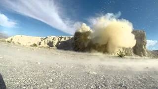 Exploding Target Dirt Wall Slow Motion