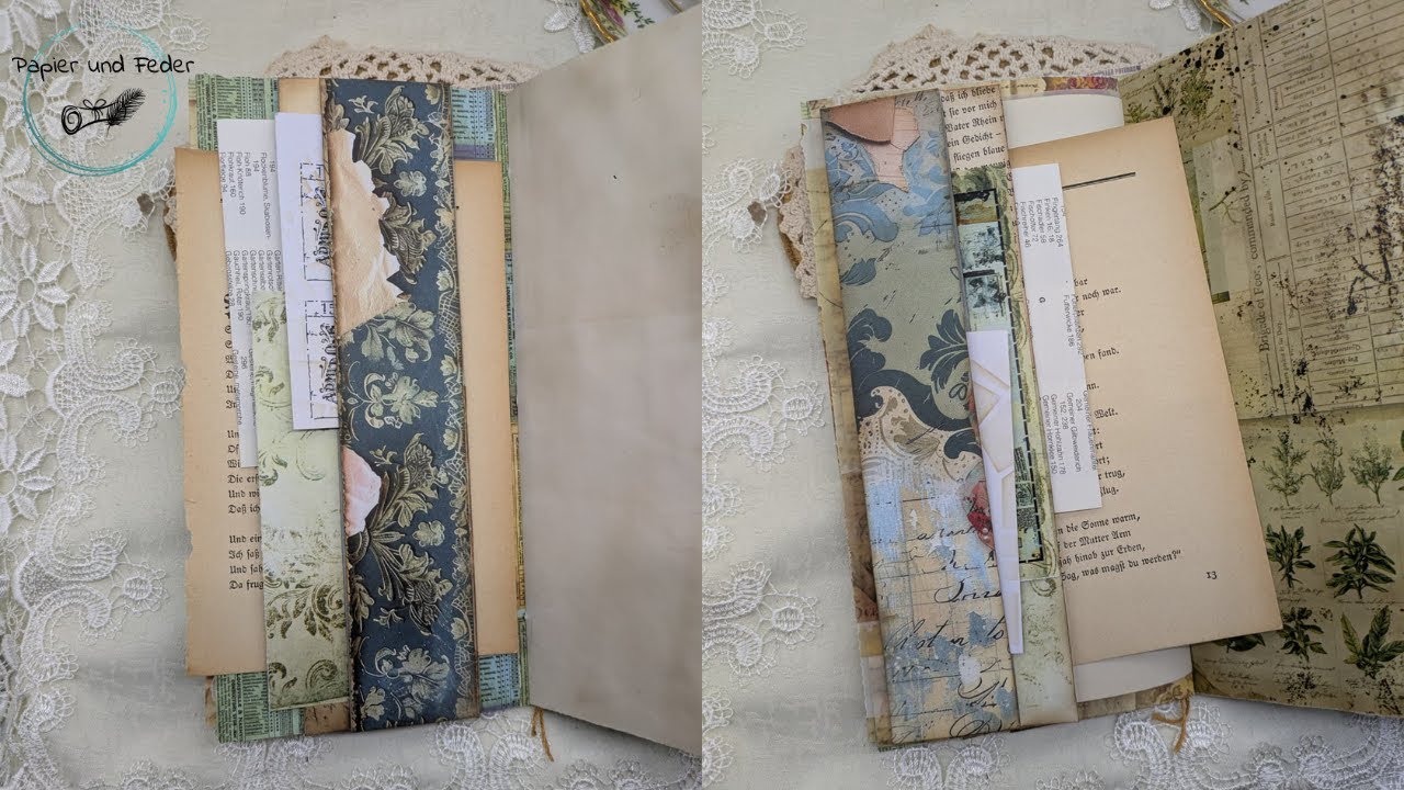 Belly Band oder Seitentasche mit 4 (!) Pockets aus einem alten Briefumschlag #junkjournal