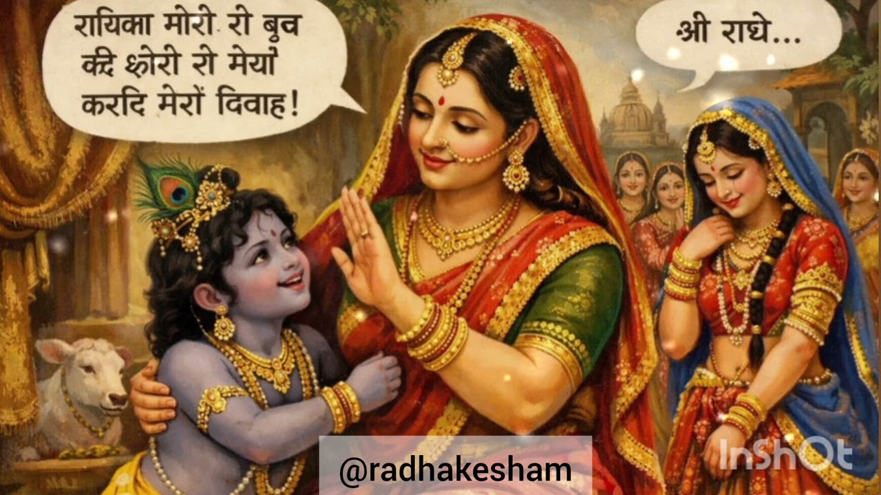 राधिका गोरी से बृज की छोरी से मैया करा दे मेरो विया।। 