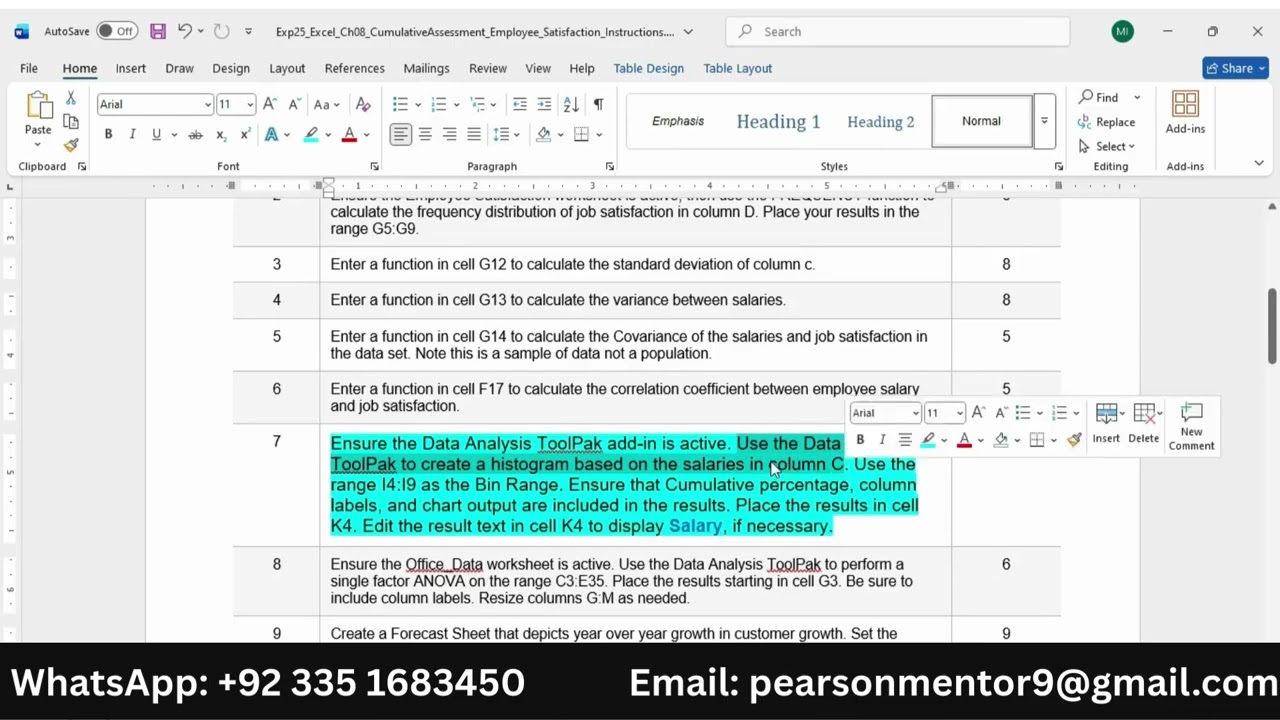 Exp25_Excel_Ch08_ CumulativeAssessment_Employee_Satisfaction| Excel Chapter 08: Grader – Cumulative