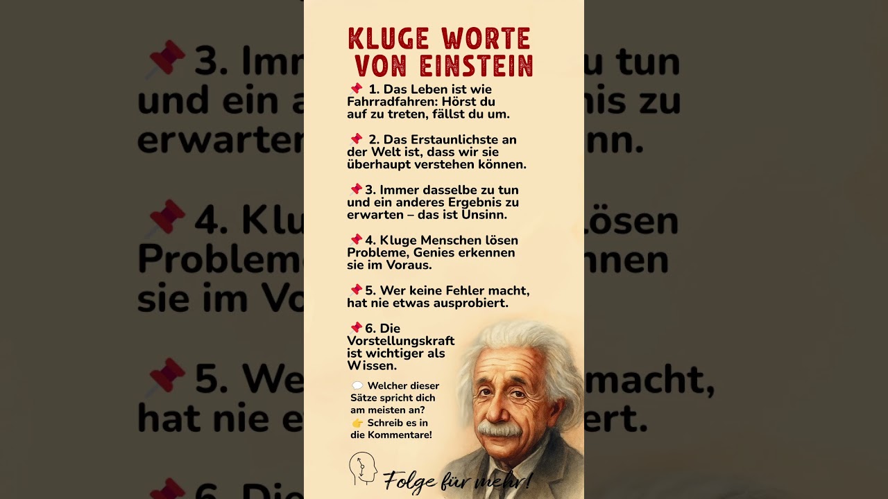 KLUGE WORTE VON EINSTEIN