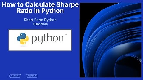 Calculate Sharpe Ratio in Python with yfinance | Stock Analysis Tutorial for Beginners
