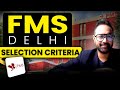FMS Delhi Admission & Selection Criteria π