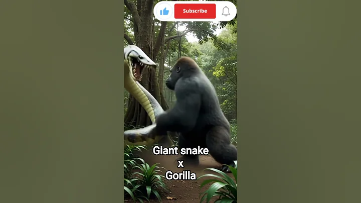 Gorilla x Giant snake brutal fight #snake #gorilla #animalfight