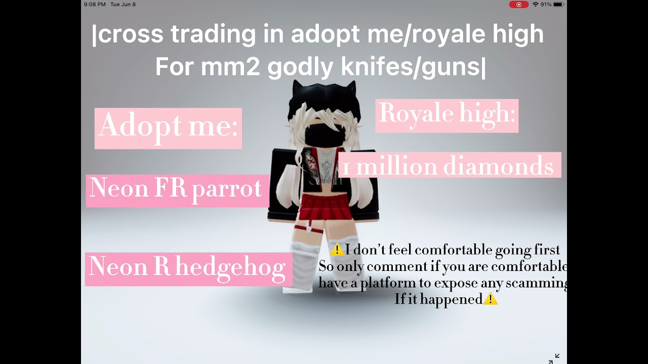 Trading mm2 for adopt me pets or royale high diamonds! : r