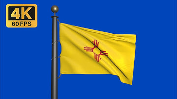 New Mexico waving flag  - Blue Screen | Motion background | 4K UHD 60fps | Royalty Free