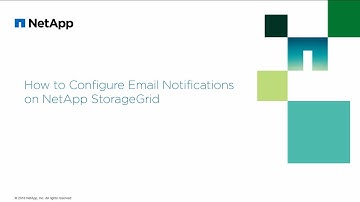 How to Configure Email Notifications on NetApp StorageGrid
