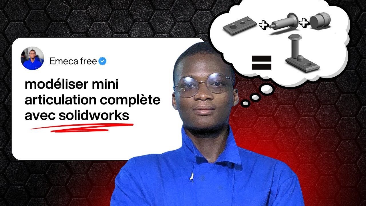 🧩 Je modélise une mini articulation complète avec SolidWorks ⚙️🔥 (3 pièces + assemblage)