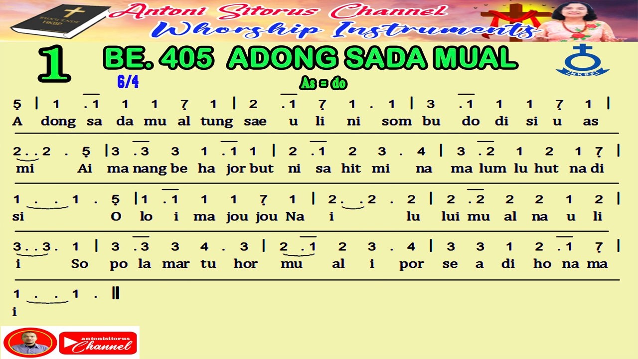 BUKU ENDE HKBP NO 405 | ADONG SADA MUAL | NOT ANGKA | KARAOKE |