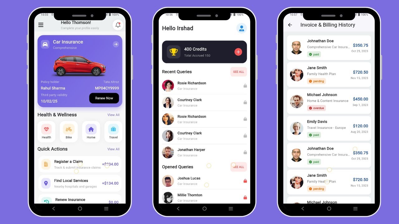 AI-Powered Insurance Agency Flutter App Template | Policy Management | Claims | Insurance App