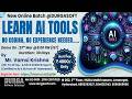 LEARN AI TOOLS - NO CODING, NO EXPERIENCE NEEDED Online Training @ DURGASOFT