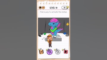 Brain Test 2 Quest for Brainiac Level 19 Answer | Find a way to activate the statue