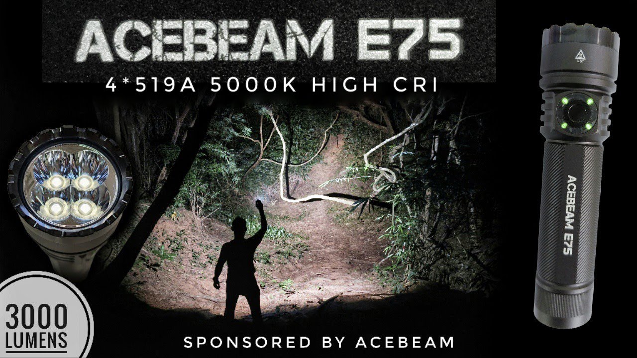 ACEBEAM E75 519A 5000K 3000lm & Comparison with Convoy S21D