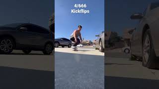 4/666 kickflips to summon Tony Hawk #shorts #skateboarding