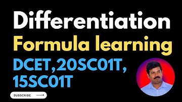 Differentiation Formulae Learning Technic - DCET, Diploma and PUC.
