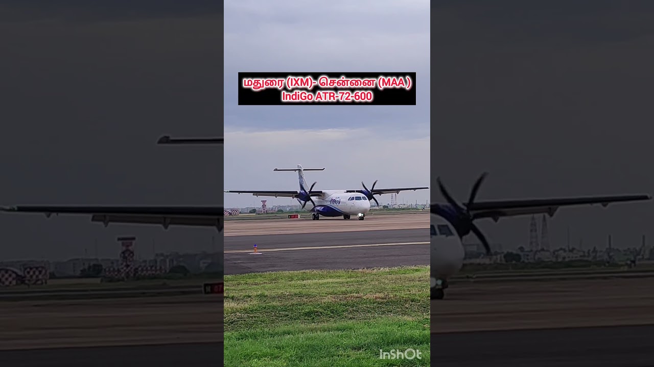 Madurai (IXM) to Chennai (MAA) IndiGo ATR flight landed on a cloudy morning 
