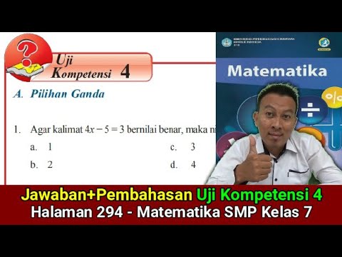 Uji Kompetensi 4 Halaman 294 Matematika Smp Kelas 7 Buku Kurikulum 2013 Youtube