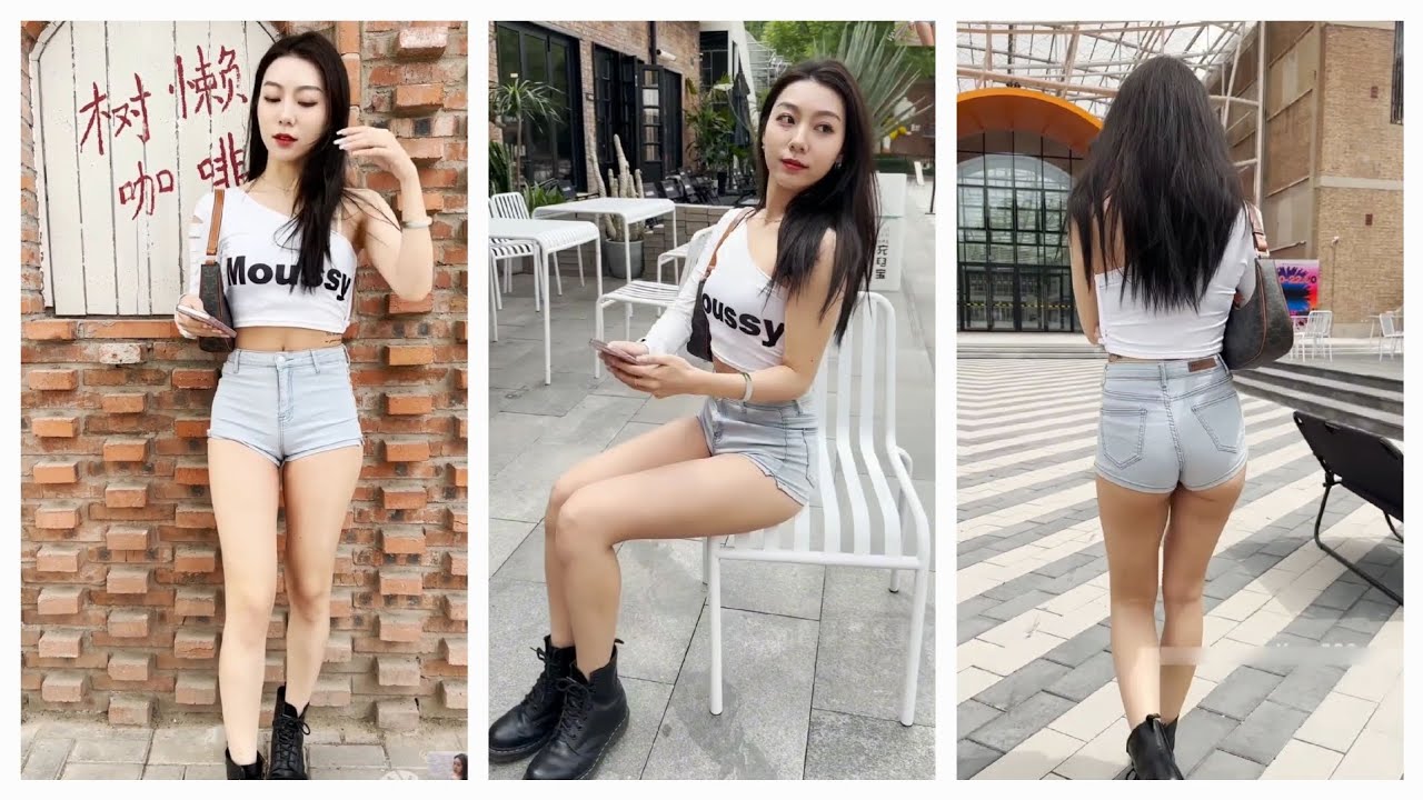 Beautiful female model 💓 tight short jeans p1 🤩 #hhchannel #hhkhoedang #hhmodels