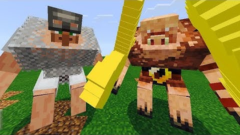 Mutant Villager Vs. Mutant Piglin Brute in Minecraft PE
