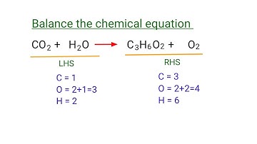 CO2+H2O=C3H6O2+O2 balance the chemical equation by traditional method @mydocumentary838 #viral