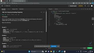1636. Sort Array by Increasing Frequency LEETCODE Heap Python Aditya Verma approach