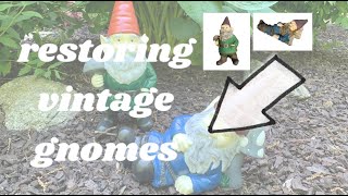 Restoring Vintage Garden Gnomes- Easy How to Paint Gnomes