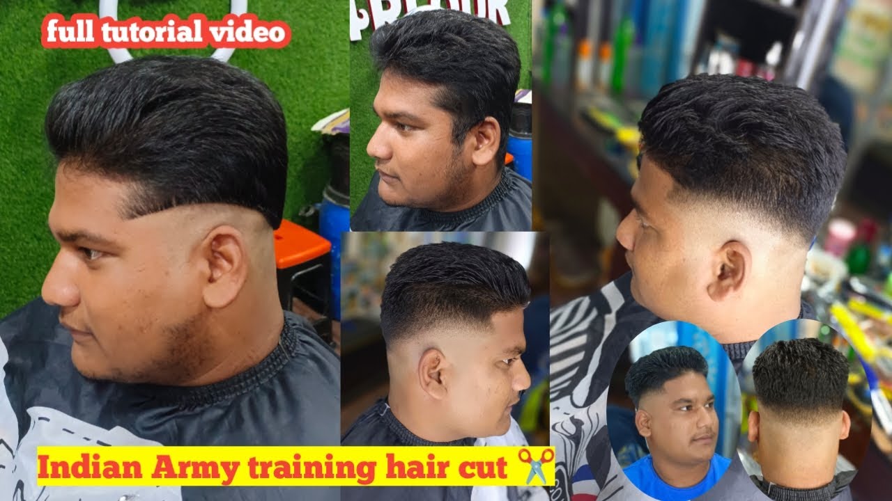 Indian Army training hair cut ️ || Full tutorial video || army hair ...
