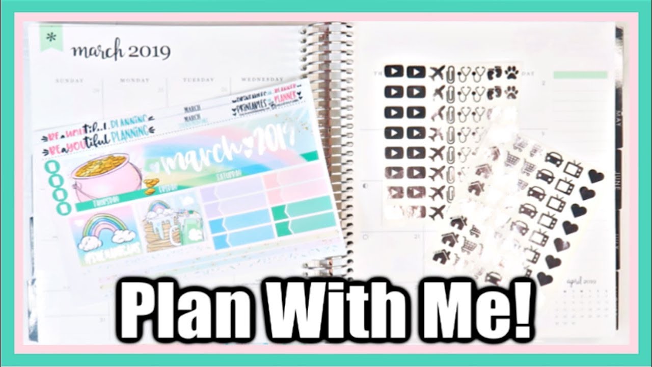 Plan With Me! March Monthly printable | BeaYOUtiful Planning - YouTube