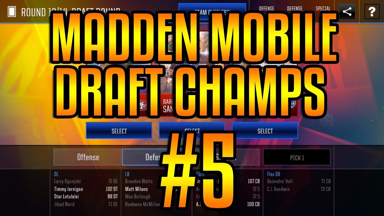 INSANE OFFENSE DRAFT!-DRAFT CHAMPIONS IN MADDEN MOBILE 18 #5!
