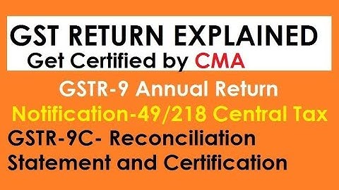 GSTR 9C Reconciliation Statement AND Certification by CMA