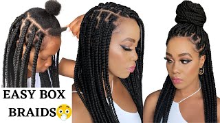 🔥 EASY BOX BRAIDS / RUBBER BAND METHOD / TENSION FREE /Protective Styles /Tupo