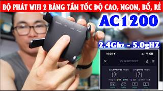 HÀNG TRUNG QUỐC, 300K BỘ MỞ RỘNG SÓNG WIFI AC1200 HƯỚNG DẪN CÀI ĐẶT TEST THỰC TẾ #wifiac1200 #wifi