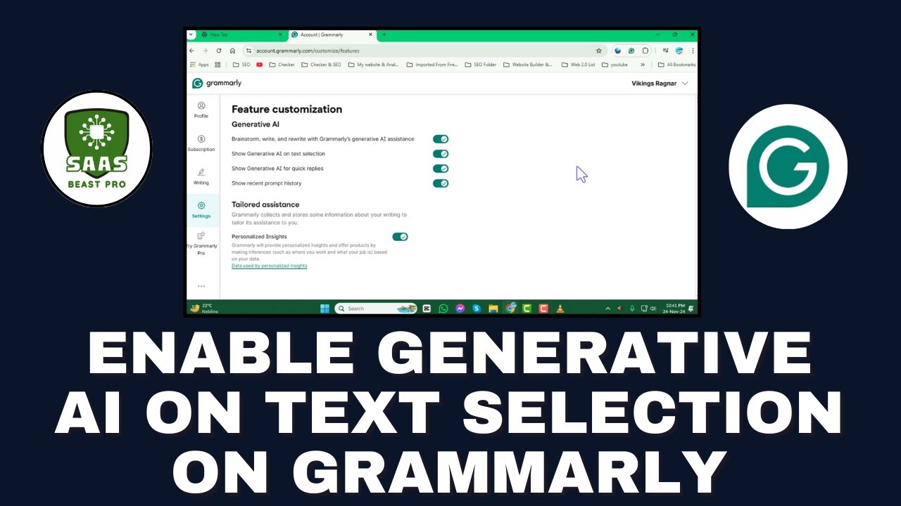 How to Enable Generative AI on Text Selection on Grammarly