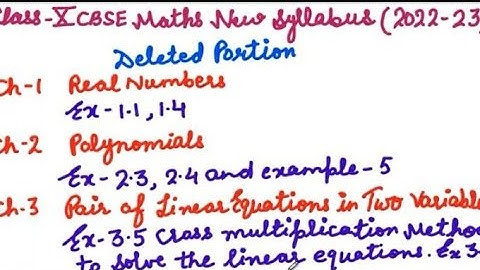 UPDATED Class 10th Maths Syllabus 2022-2023