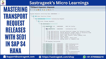 Mastering Transport Request Releases with SE01 in SAP S4 HANA || Sastrageek Micro Learning