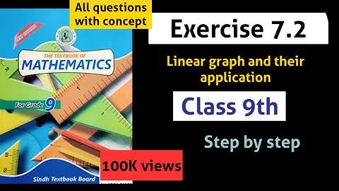 Ex 7.2 Class 9 linear graph and their application sindh board