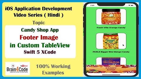 How to Add Footer image in Custom TableView with Delegate Method in Swift 5 XCode | Hindi | iOS App