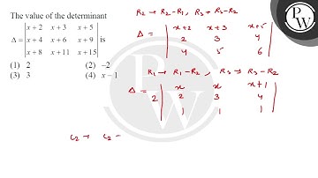 The value of the determinant \( \Delta=\left|\begin{array}{lll}x+2 & x+3 & x+5 \\ x+4 & x+6 & x+....