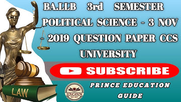 BA.LLB 3rd semester Political science - 3 Nov 2019 Question paper ccs university