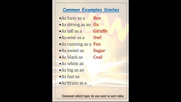 Thumbnail of Simile | Simile figure of speech | Similes for kids | Simile examples #